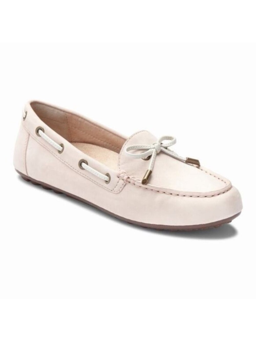 Vionic Honor Virginia Light Pink Slip On Comfort Boat Shoe Moccasin Loafers